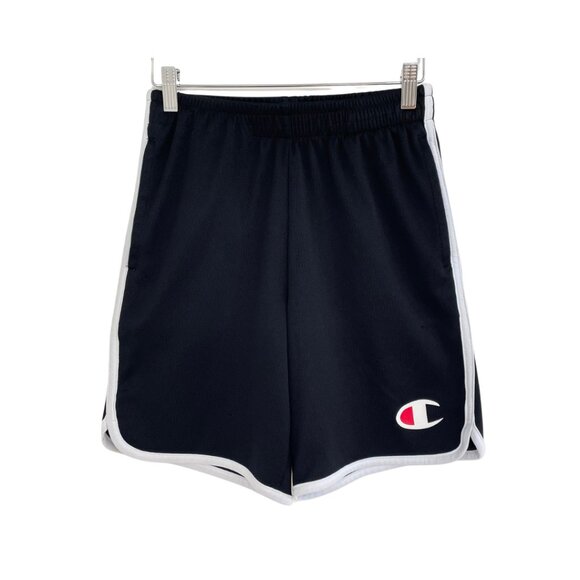 Champion Shorts Boys Large Black White Mesh Gym Athletic Pockets Basketball PE - Picture 1 of 11